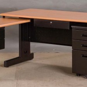 HU桌系列-HU201L型組合桌(木紋/黑色) 
