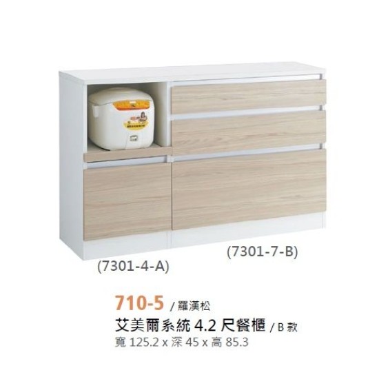 710-5   艾美爾系統2.8尺餐櫃 (上座)