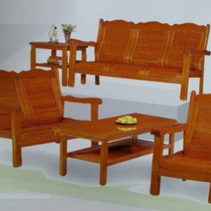 7897 美檜實木組椅