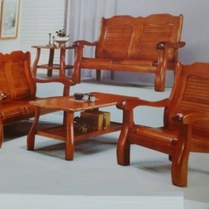 7881 美檜實木組椅